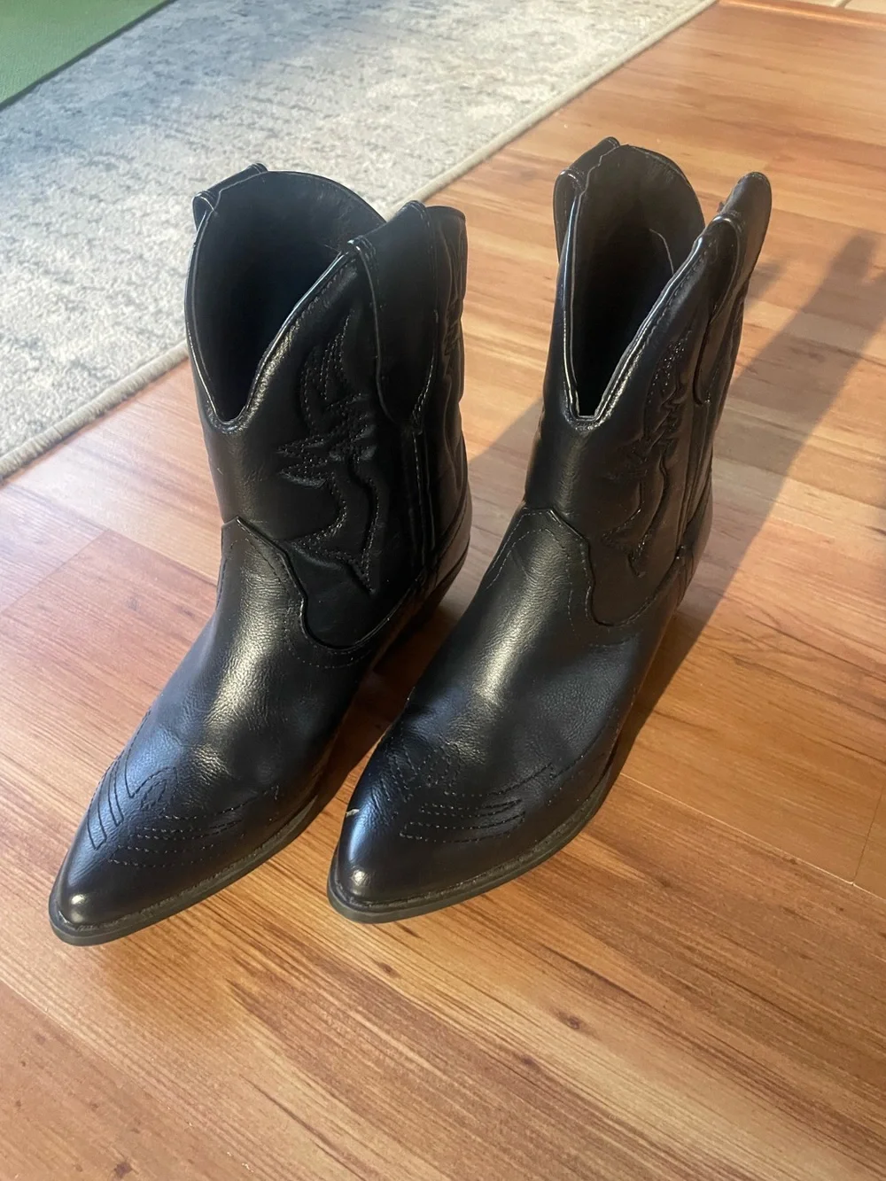 Women's Black Ankle Booties- Cowboy Style